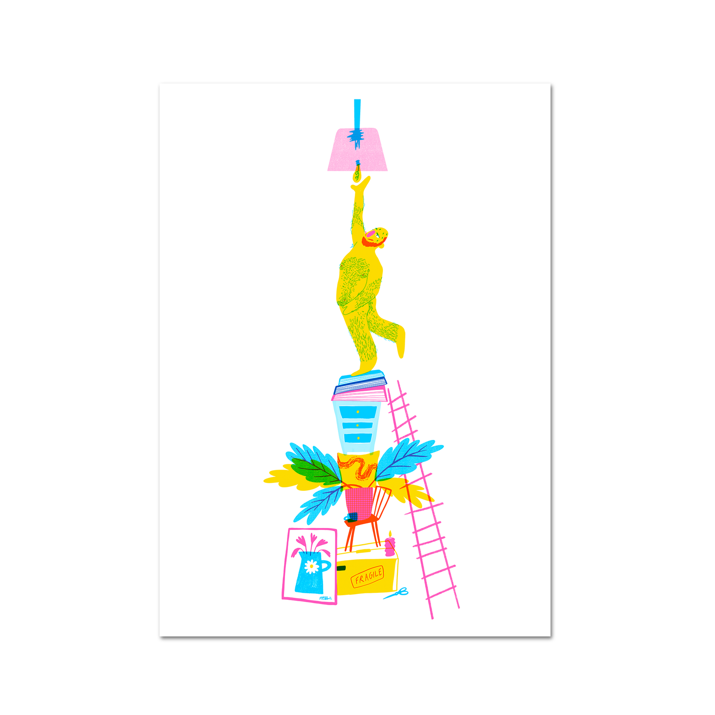 Blackpool Illumination A3 Risograph Print