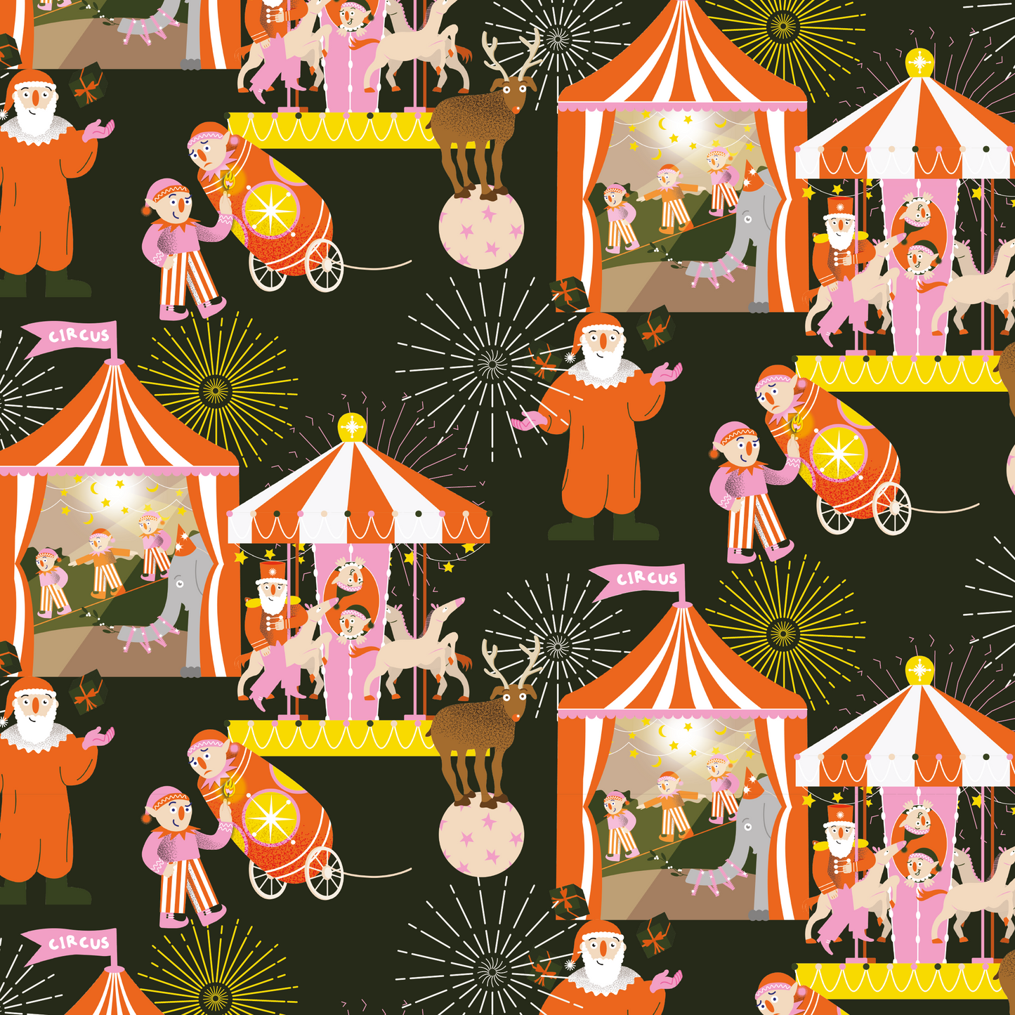 Circus Christmas Wrapping Paper