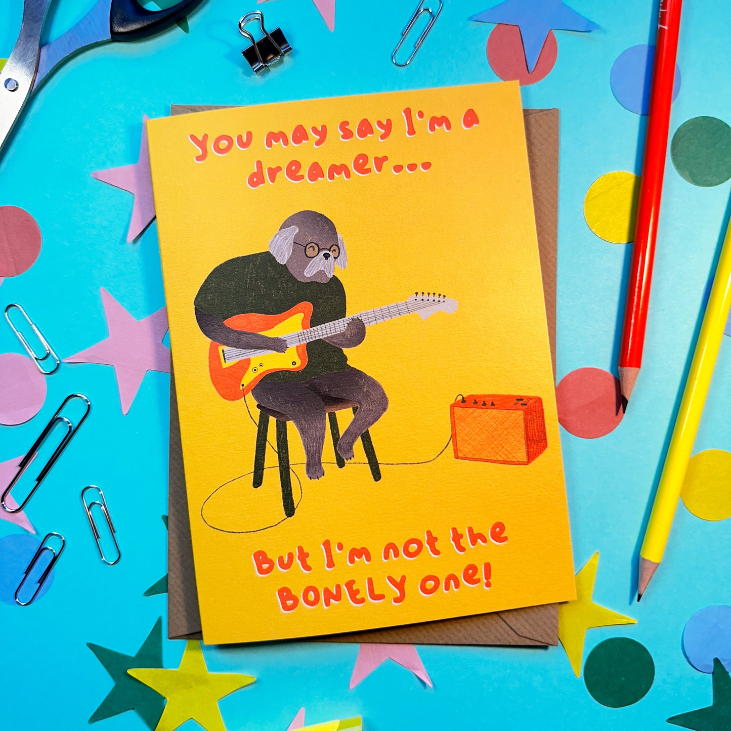 Doggy Guitarist Card