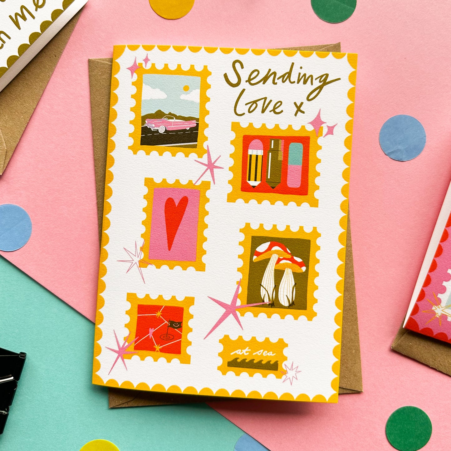 Postage Stamp Card - Yellow Version