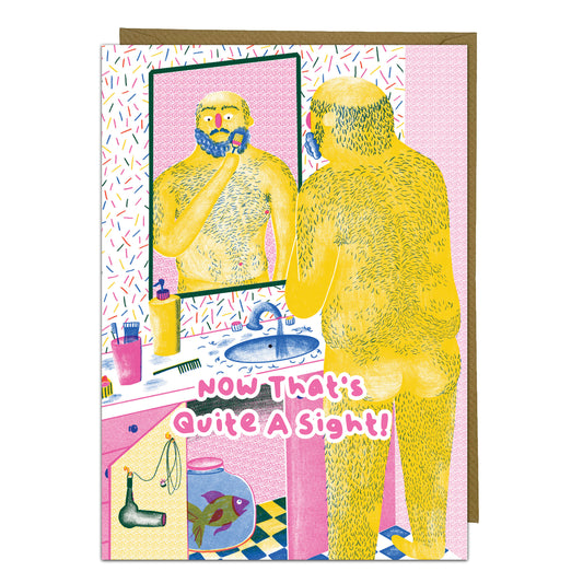 Hairy Naked Man Card