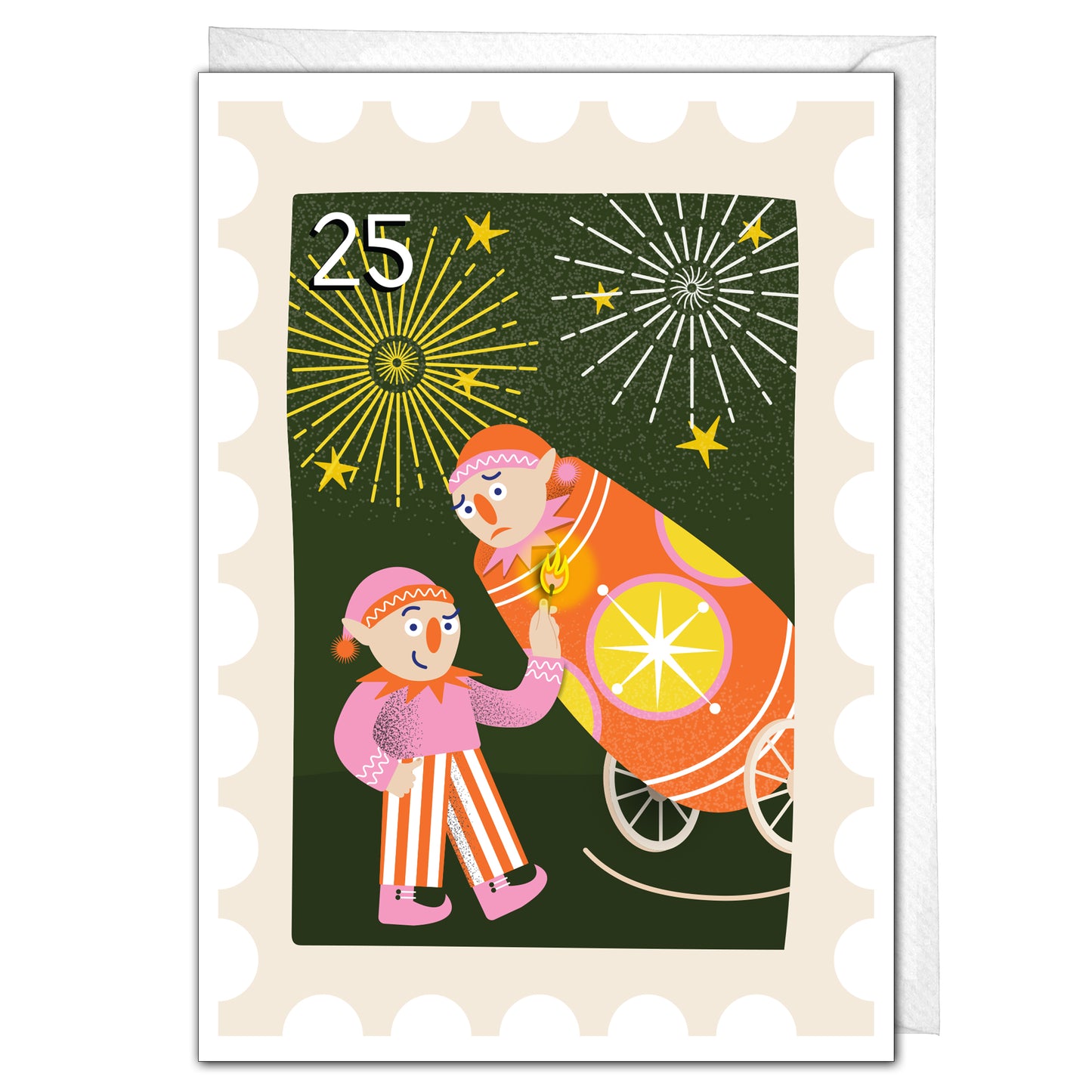 Elf Stamp Christmas Card