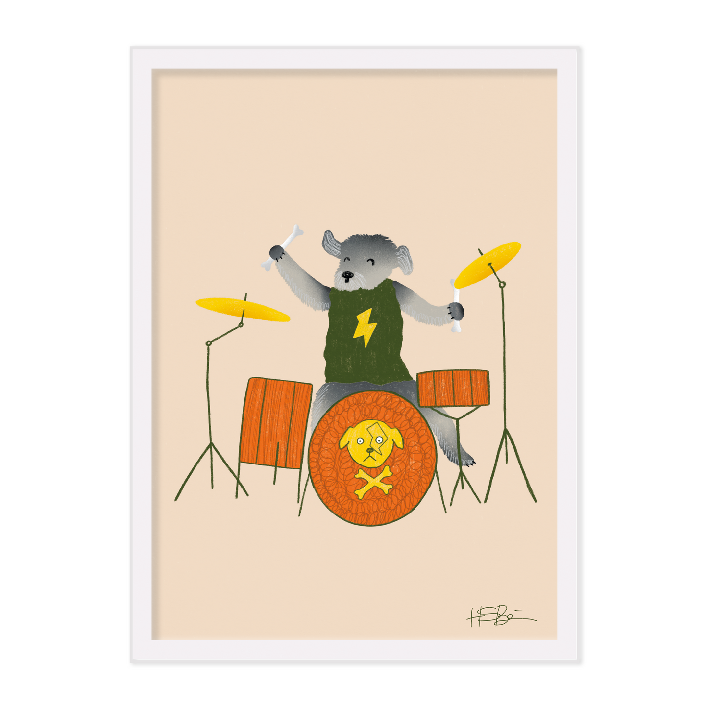 'The Rolling Bones #3 - The Drummer' A4 Print