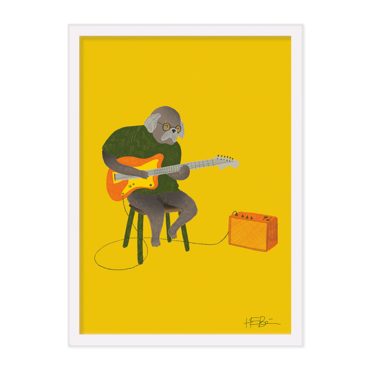 'The Rolling Bones #2 - The Guitarist' A4 Print