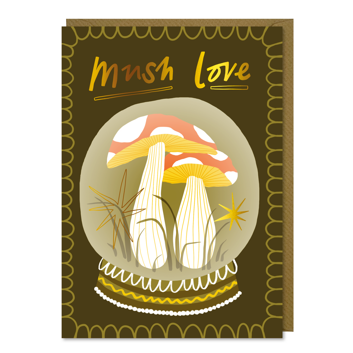 Mushroom Card - Gold Foiled
