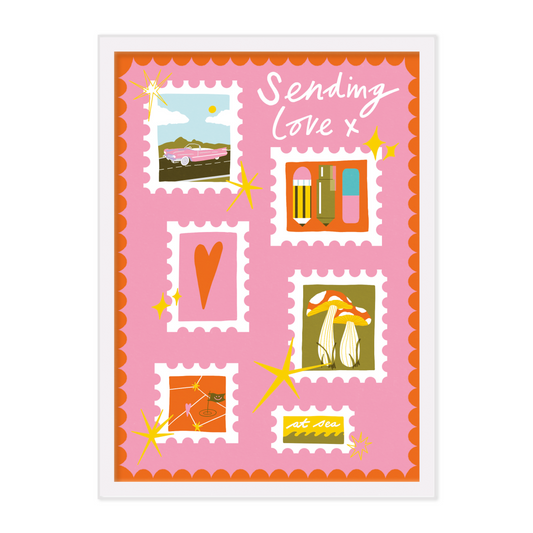'Sending Love' A4 Print