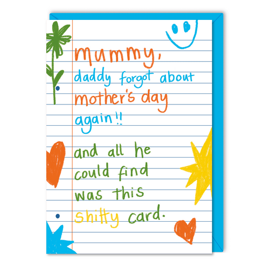 Daddy forgot about Mother's Day Card
