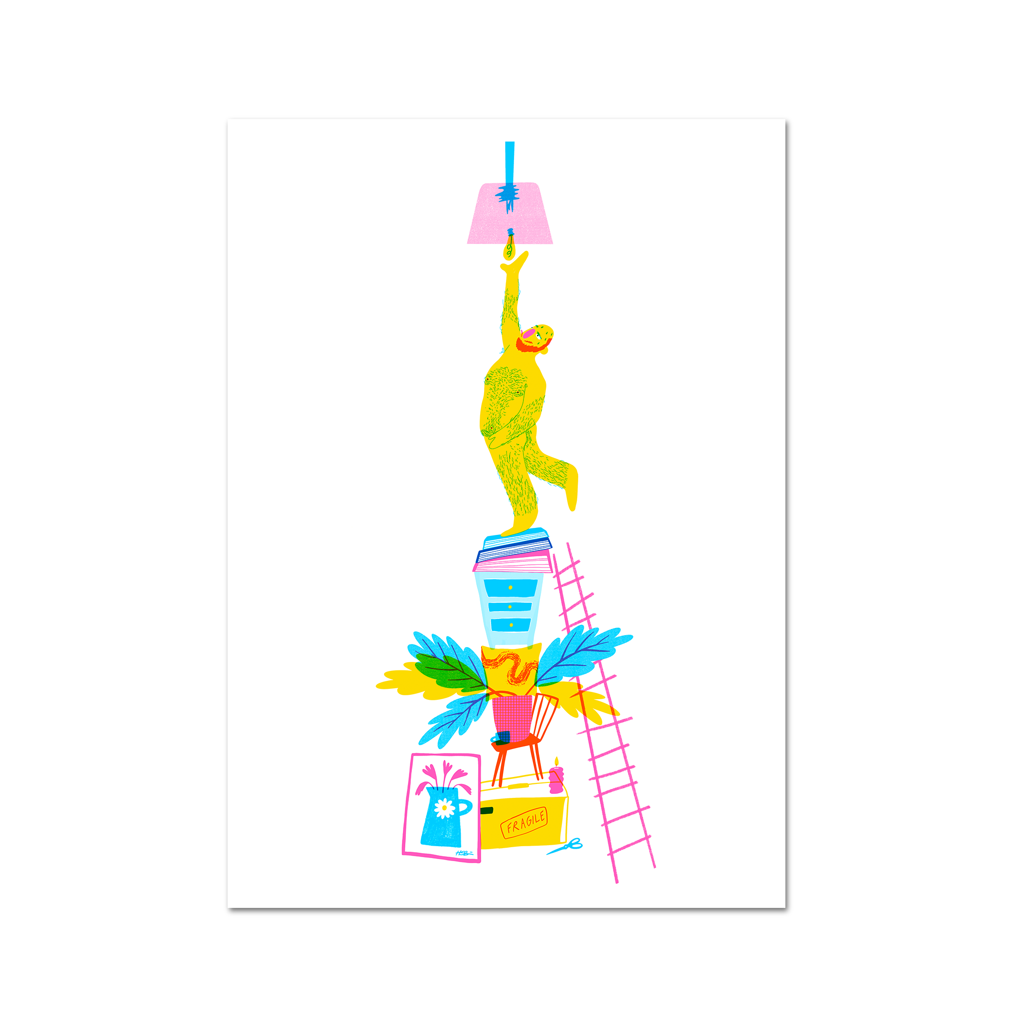 Blackpool Illumination A3 Risograph Print