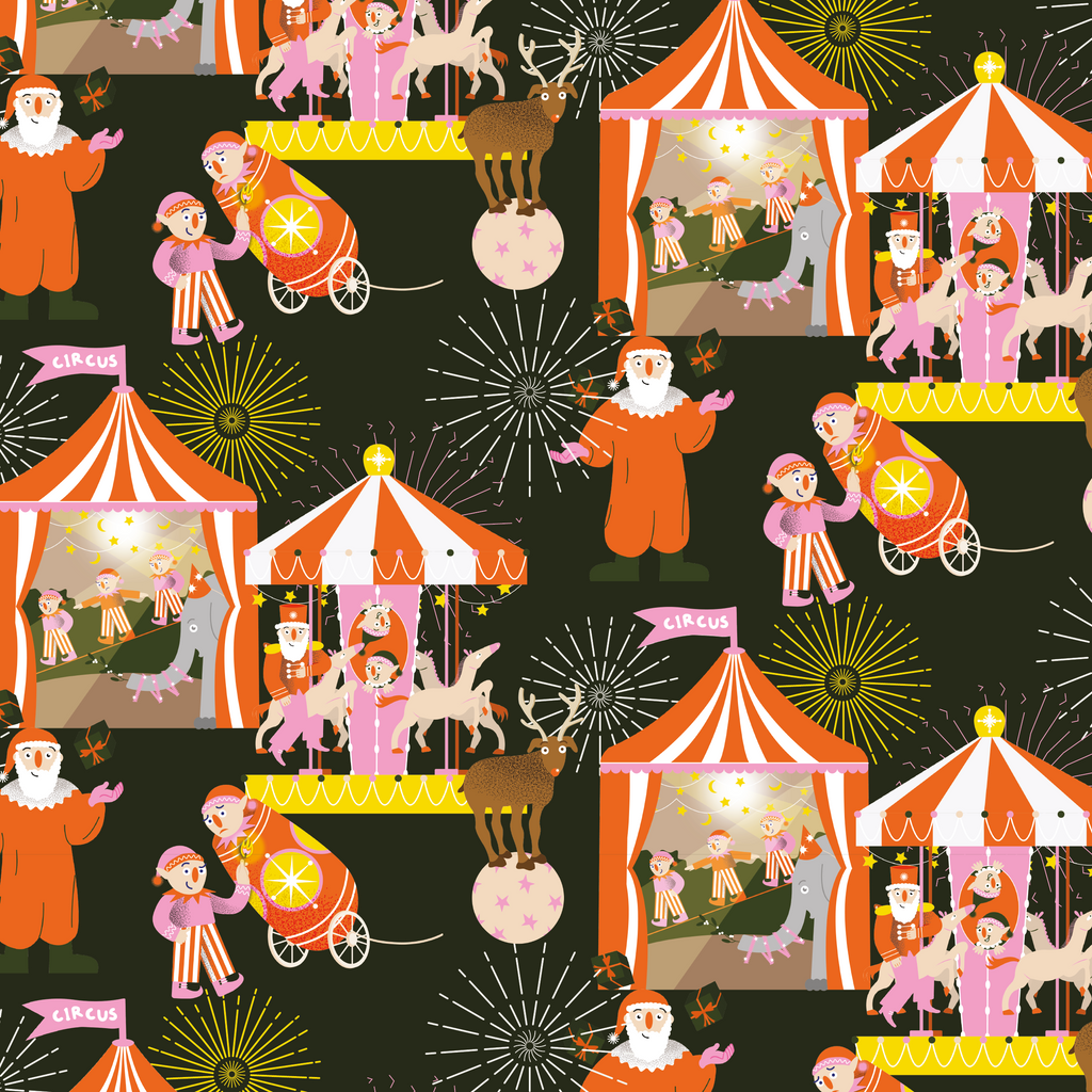 Circus Christmas Wrapping Paper