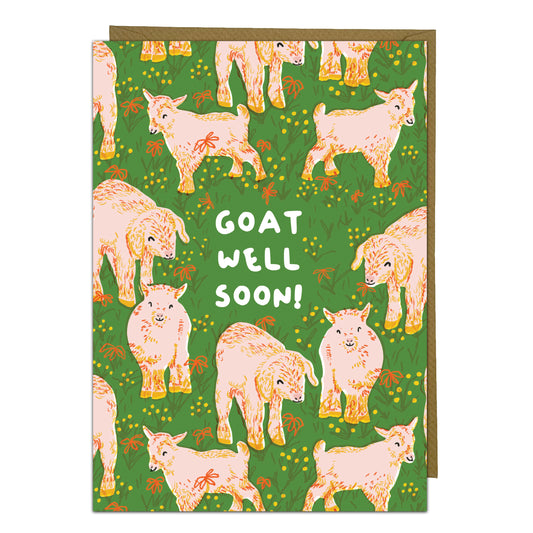 Cute Get Well Soon Greeting Card - Goat Well Soon