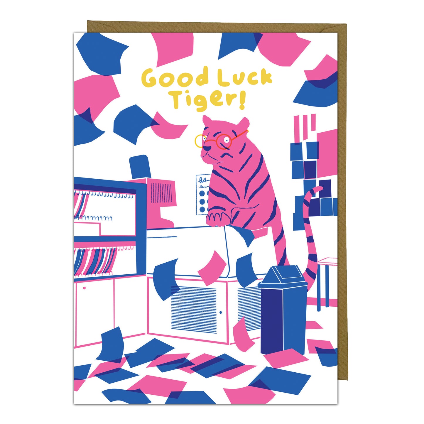 Colourful Good Luck Greeting Card - Good Luck Tiger!