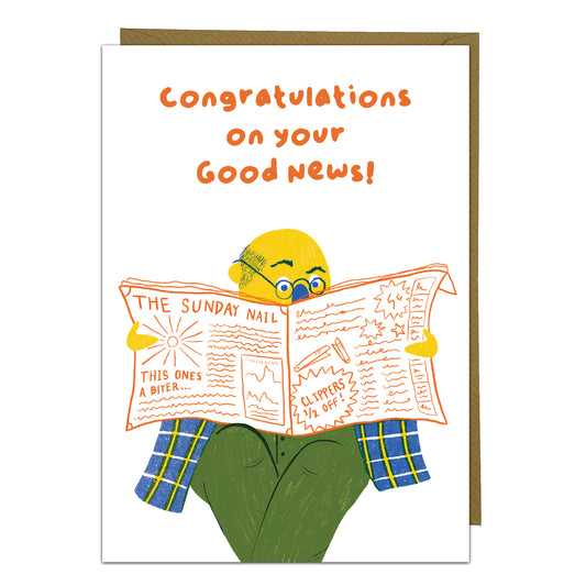 Whimsical Congratulations Greeting Card - Good News!