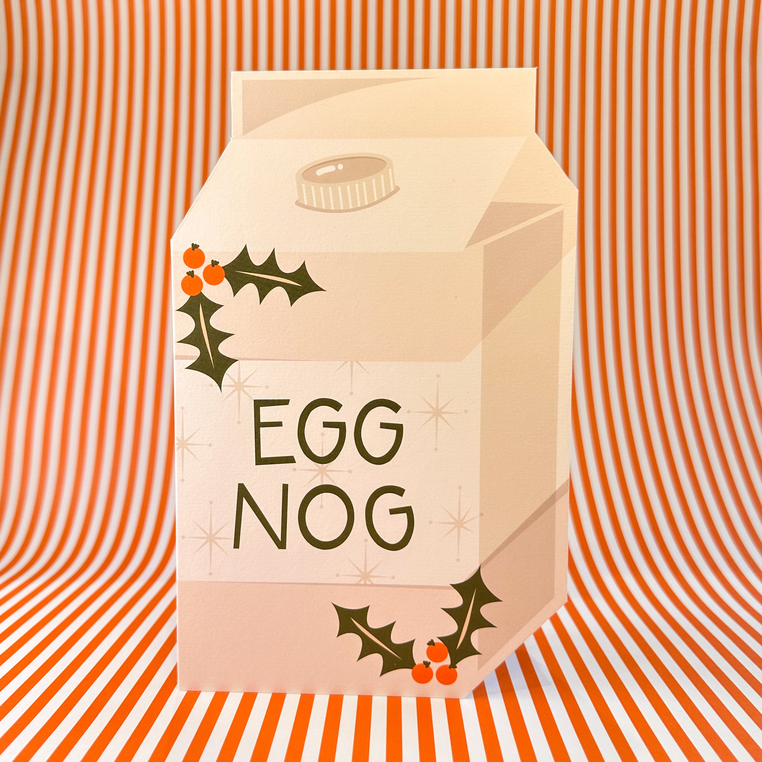 Eggnog Christmas Card - Hand Cut