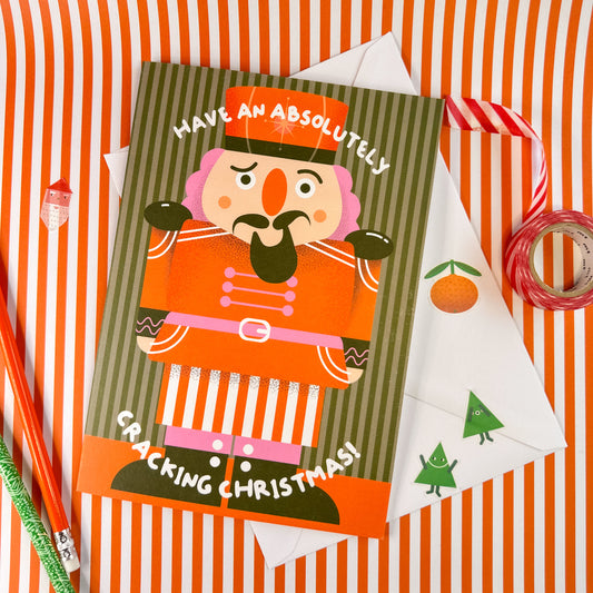 Cute Fun Nutcracker Themed Christmas Card - Have An Absolutely Cracking Christmas