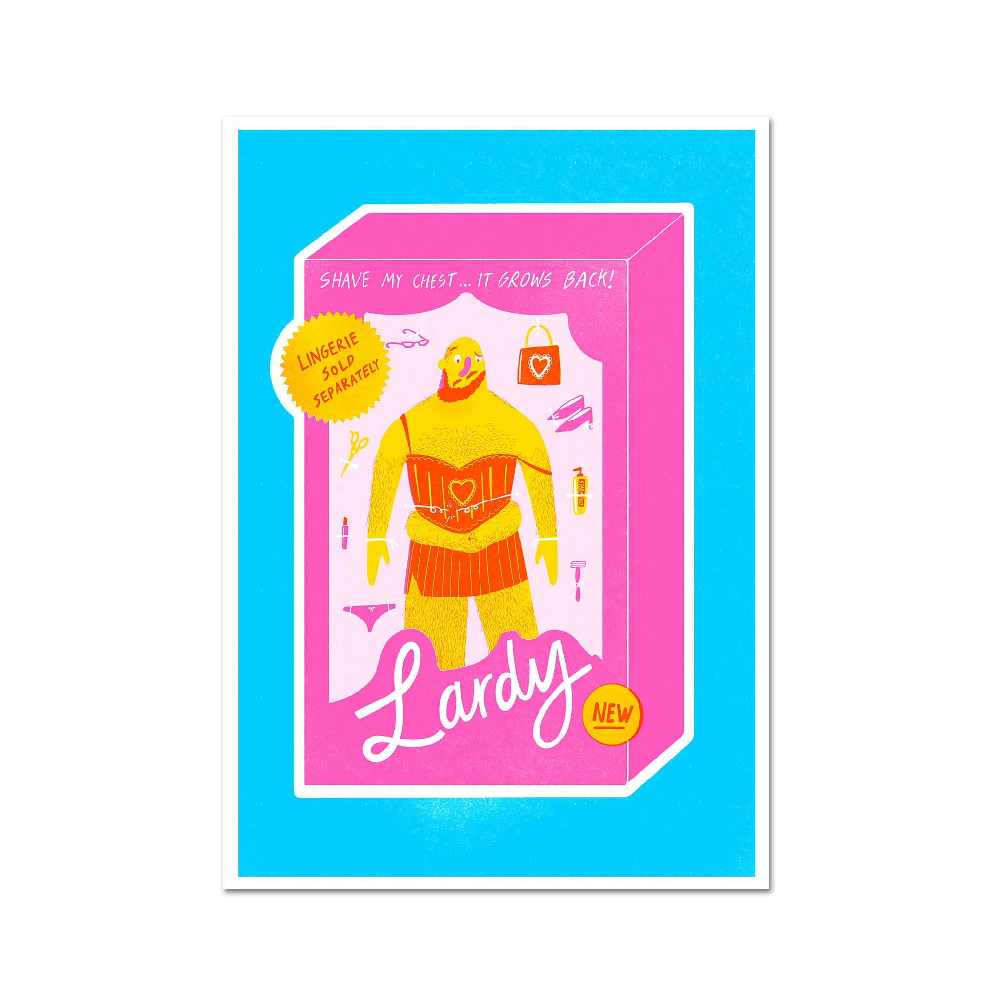 Lardy A4 Risograph Print