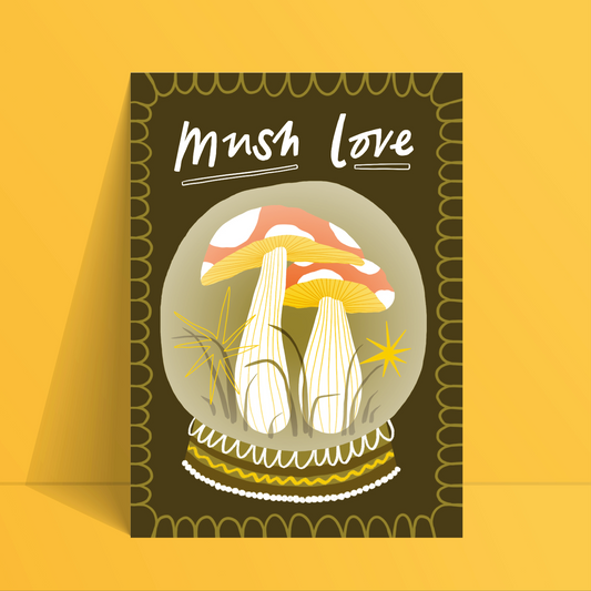 'Mush Love' Mushroom Digital Print | A4 | Perfect Gift for the Home