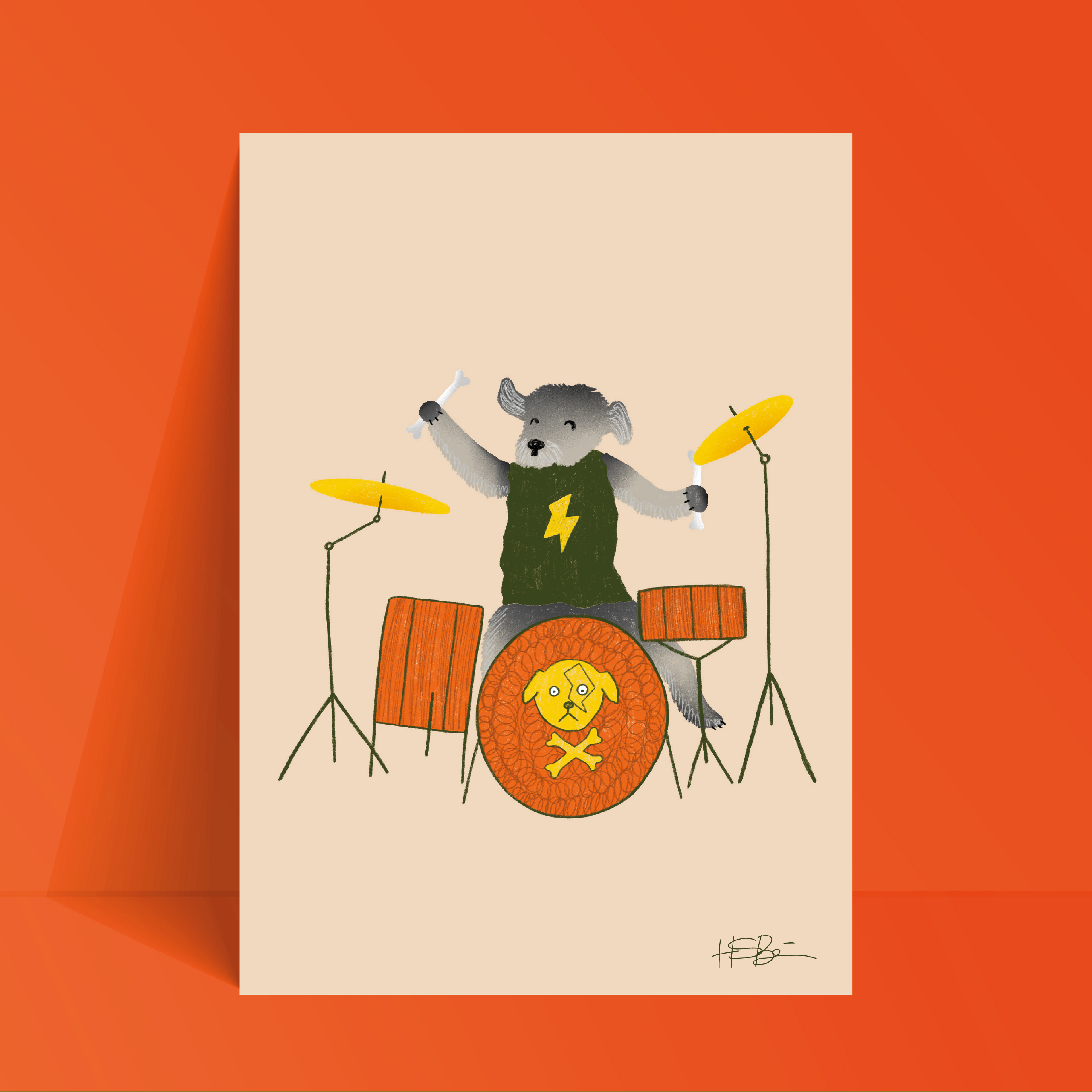 'The Rolling Bones #3 - The Drummer' A4 Print