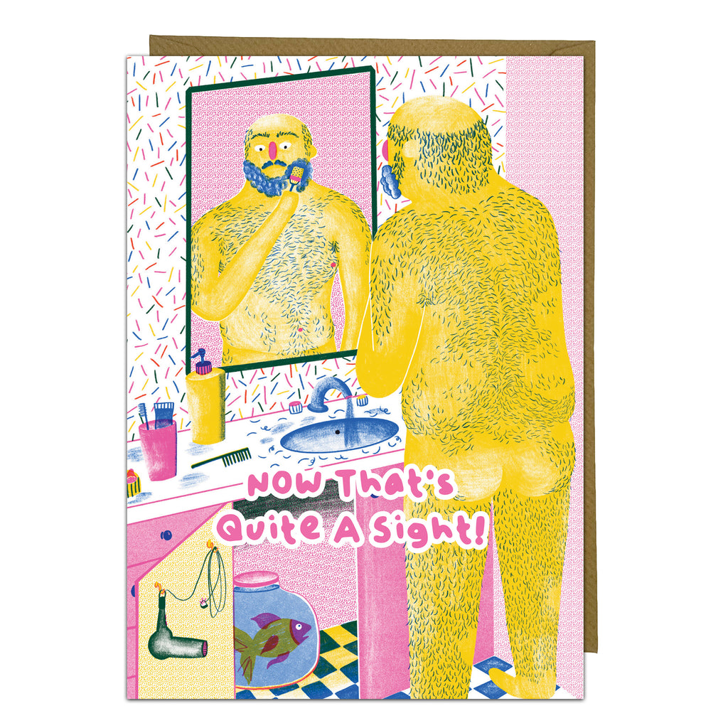Hairy Naked Man Card