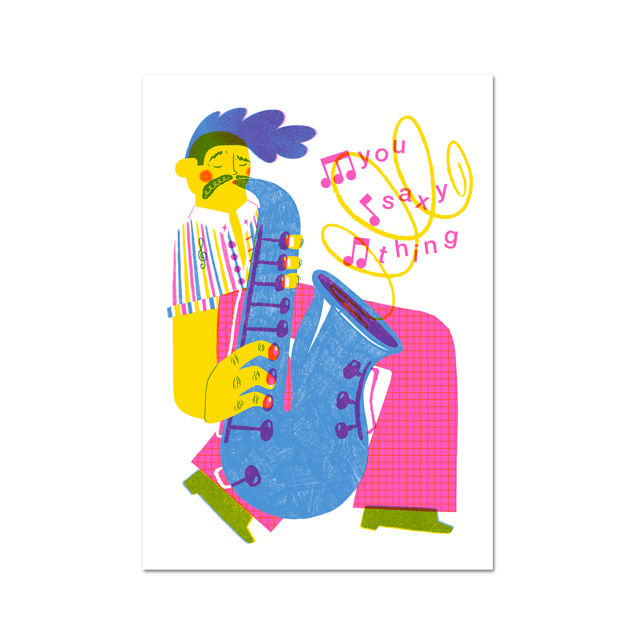 You Saxy Thing A4 Risograph Print