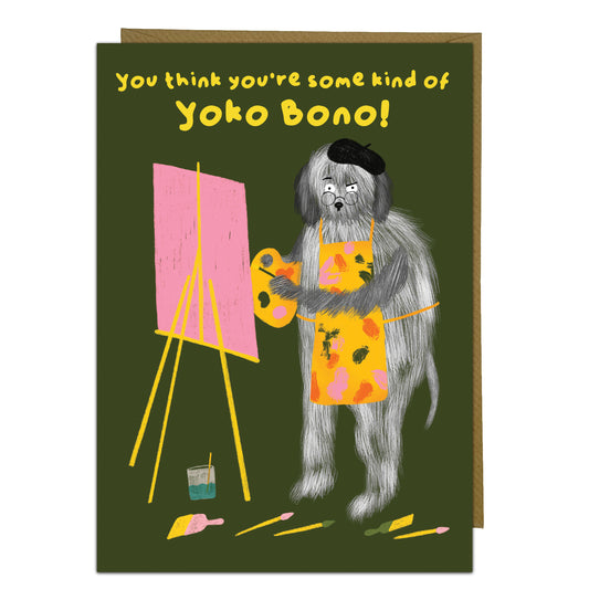 Cute Dog Themed Greeting Card - Yoko Bono