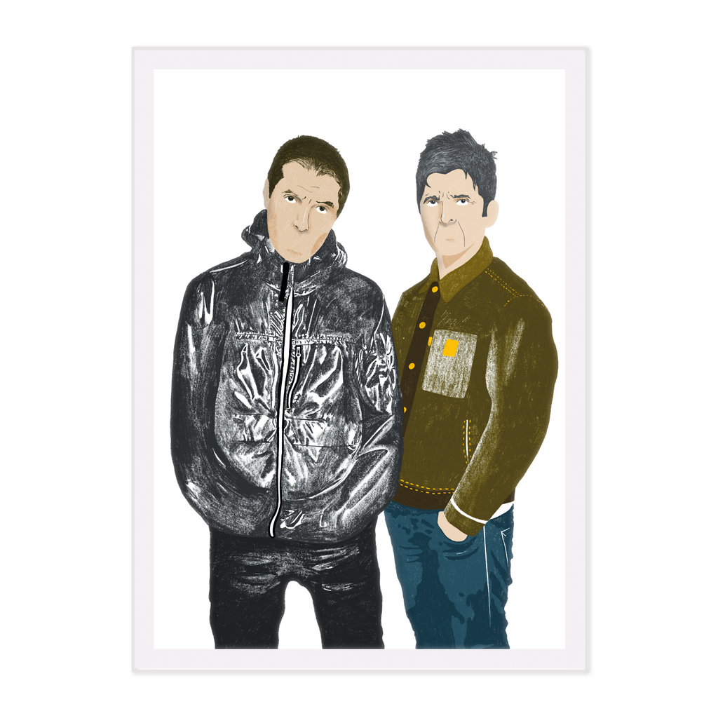 Oasis' Liam and Noel Gallagher A4 Print – Harry Brian Studio